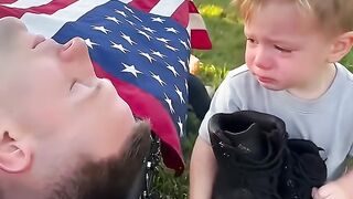 Baby brought boots for his dead dad