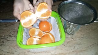 Orange juice without electric juicer machine