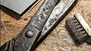 Restored a 100-Year-Old Rusty Sewing Scissors _ Satisfying Antique Restoration #rustremoval