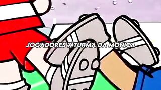 Jogadores de futebol x turma da mônica. 🤯 #futebol #desenhoanimado #shorts