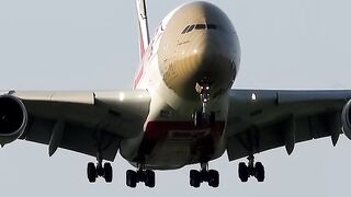 HARD Emirates “Courier express” A380 Landing✈️💨