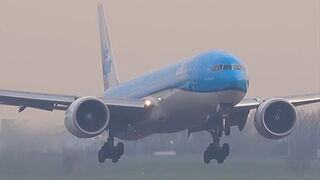🌅EARLY MORNING KLM BOEING 777-300ER ARRIVAL AT SCHIPHOL AIRPORT