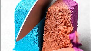 Satisfying Blue and Magenta Kinetic Sand Slicing ASMR
