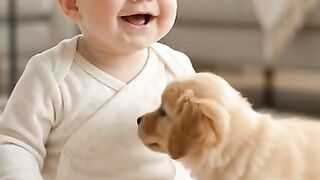Cute Baby Playing with Puppy | Funniest Baby Laugh Reaction 🐶