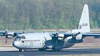 HERCULES TAKEOFF🚀 RNLAF C-130 takeoff at Eindhoven Air Base