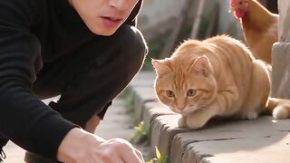 Smart Cat Gently Helps Rescue a Cute Little Chick! 🐱🐣