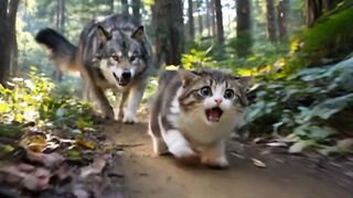 Wolf Chased This Cat… But What Happened Next Was Crazy! 😱🐱🐺