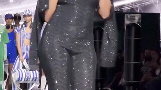Malaika Arora looking super hot and so much sexy in black dress fashion show showing her boobs nipples and pussy back side watch now.