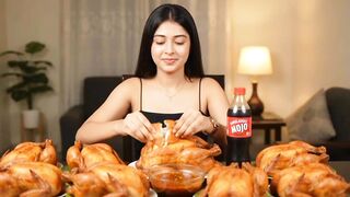 Giant Whole Roast Chicken Mukbang with Cold Mojo! 🍗🔥