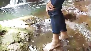 playing in the water