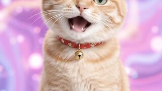 Cute cat kitten singing