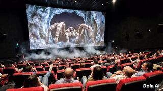 Aranha GIGANTE invadindo o cinema! A experiência 4D mais aterrorizante 🕷️🎬