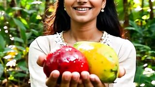 Jungle Fruit  ASMR 🍉🥭🍍🌿 | Nature’s Rainbow on a Leaf ✨ #Shorts #ASMR