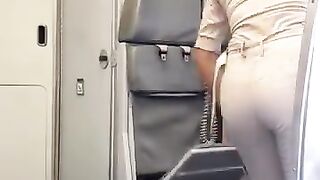 the flight attendants sat back down in their seats