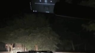 Car drive in city streets