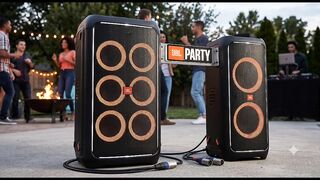 O llha a pegada da caixa JBL