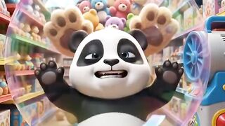 Panda bermain boneka