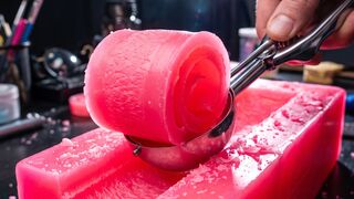 Satisfying Green Hexagon Kinetic Sand Slicing ASMR