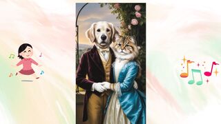 "Casal cachorro e gata vestido a rigor" Elegância e fofura em dose dupla!