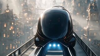 Futuristic Train Journey in a Cyberpunk World | AI Animation