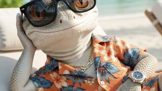 Rich Gecko Tries To Flex At Beach Resort And Fails Hilariously 😂🌴