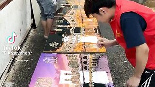 See the details behind Islamic architectural crystal wall art.