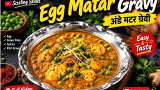 Egg Matar Gravy Recipe 🍳🫛 | अंडे मटर की मसालेदार ग्रेवी The Sizzling Skillet