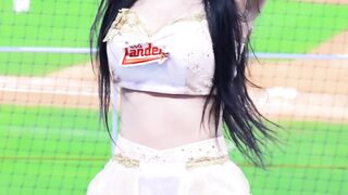 Cute and Beautiful Cheerleader Cheering for Player