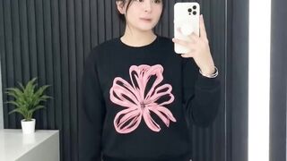Cute Pink Floral Black Sweatshirt - Casual Long Sleeve Pullover