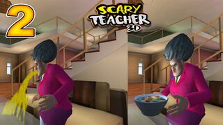 Scary teacher 3D | Breakfast mess part 2 | gameplay funny dubbed