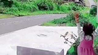 A touching moment involving a young girl