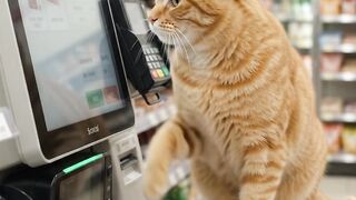 Smart Cat Shopping Alone at the Convenience Store! 🐱🛒