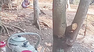 laying the first stone of a house in Indonesia