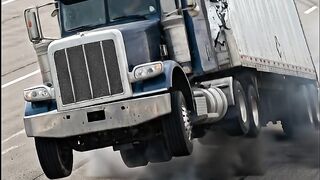 Violent Semi-Truck Rollover Crash | Hyper-Realistic AI Destruction