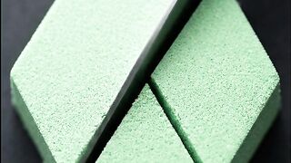 Satisfying Green Hexagon Kinetic Sand Slicing ASMR 3