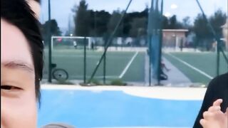 Playing basketball and visiting the court with Moroccan friends