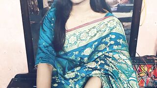 Elegant Woman in Blue Traditional Saree | Graceful Ethnic Fashion Portrait