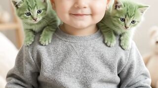 Baby n kitties lovely video ❤️