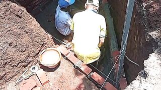 Pemasangan bata merah buat septiteng