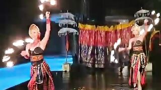 Balinese Fire Dance in The Ning Ubud Resort Hotel Bali