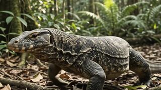 Flagre o comportamento impressionante de um lagarto monitor em seu habitat natural.