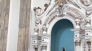 Sabiá faz ninho dentro da igreja
