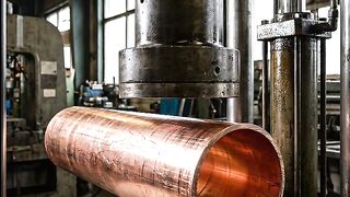 Hydraulic Press Crushing a Copper Pipe | Satisfying Metal ASMR
