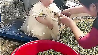 Mom says NO, baby says "watch me" 😂