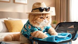 Ginger Goes to the Beach! 🐱🏖️ | Surfing, Waves & Banana Boat Chaos