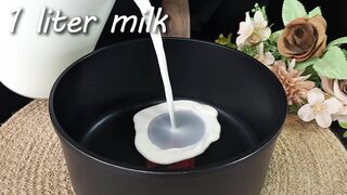 Apenas leite e leite condensado! Sobremesa rápida em 5 minutos! Sem forno, sem gelatina!