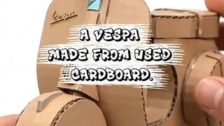 Used Cardboard Transformed into a Cool Motorcycle