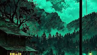 Mystical Emerald Night by the Lake | Relaxing Ambient Scenery