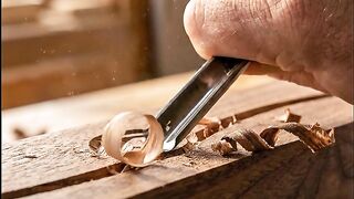 Deep Gouge Carving on Solid Wood | Satisfying Woodworking ASMR