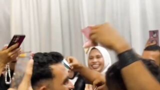 Groom Gets Monet Shower-Indonesian Wedding Tradition